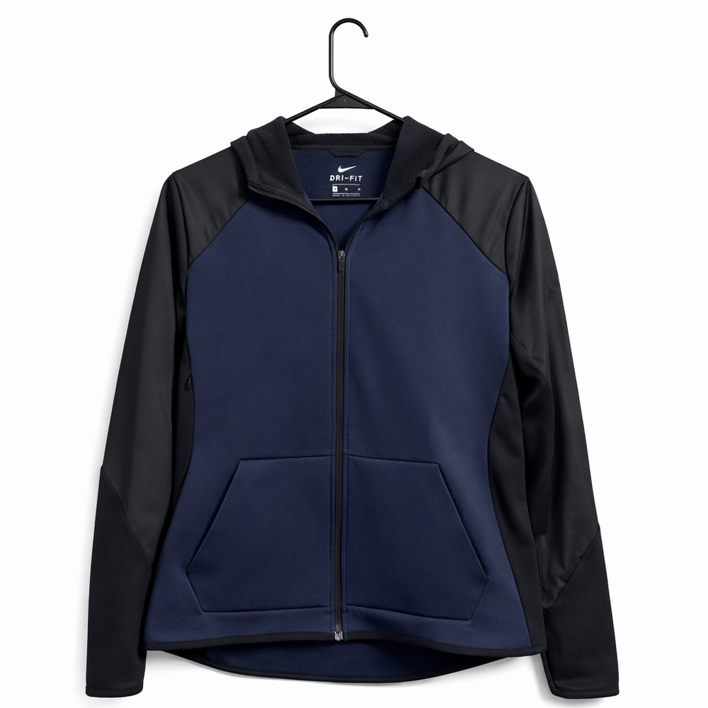 Nike Dri-FIT Full-Zip Hooded Jacket Navy & Black Women’s Small